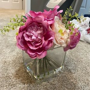 Pink Faux Floral Decor Piece